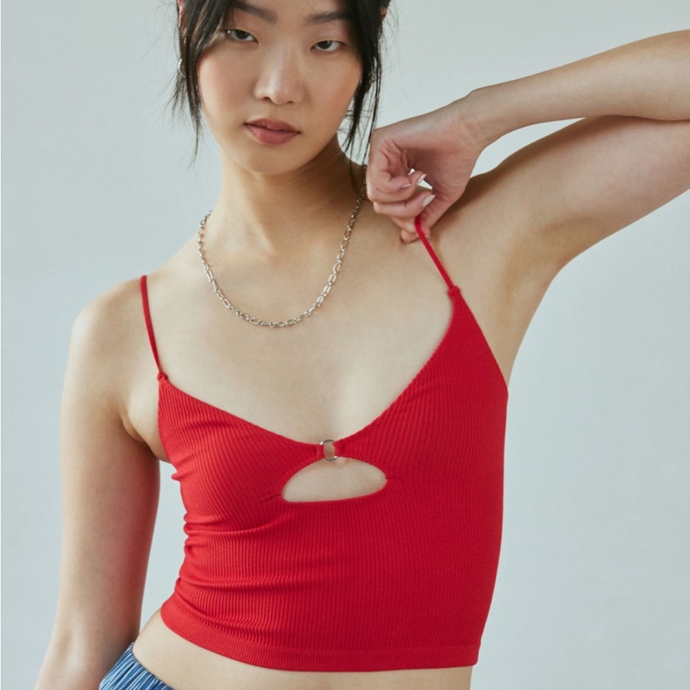 Chic Red Strappy Crop Top